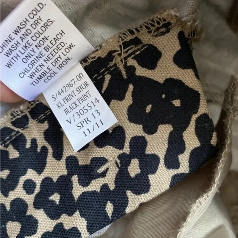 VTG Women’s Banana Republic Leopard Tan Stretch Black Print Ryan Fit Shorts